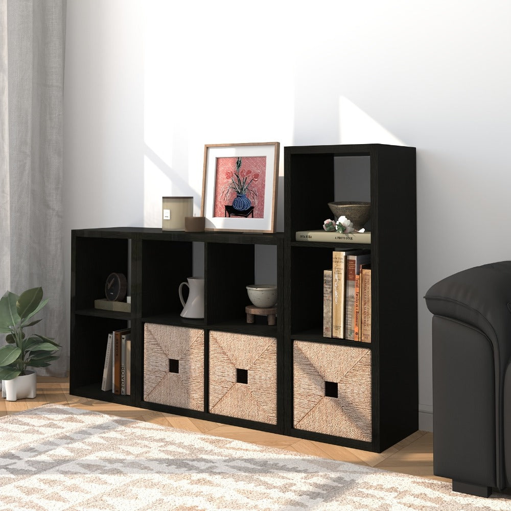 Cube Storage Bookshelf 2 3 4 6 8 9 Cube Open Display Cabinet Thick Frame Floor Standing Bookcase with Anti-Tip Kit for Living Room Bedroom Study, 4 Colors