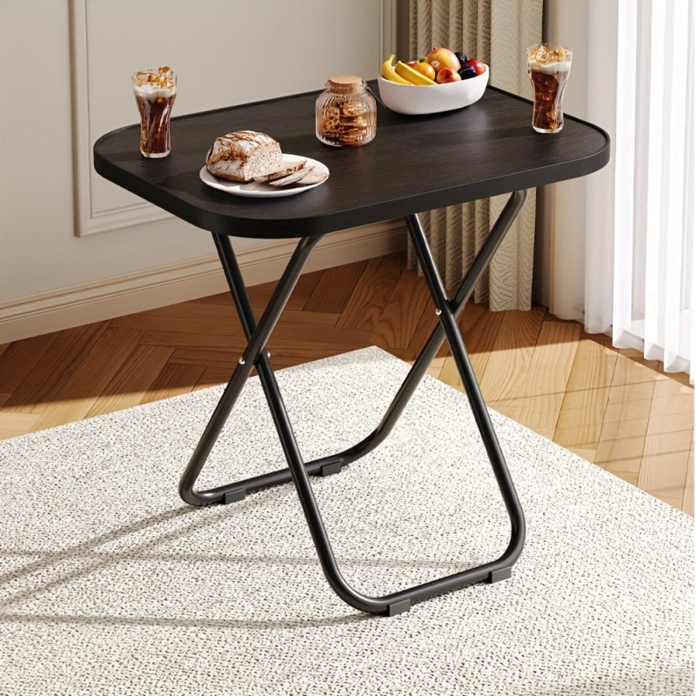 Folding Tray Table for Eating on Couch, Portable Lap Desk Snack Table for Bed Sofa Living Room Bedroom, Normal & Large Size, Black & White