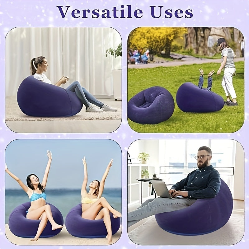 Inflatable Two-Part Spherical Couch, a Comfortable And Portable Lazy Chair, Ideal for Relaxation, Outdoor Camping, And Hiking