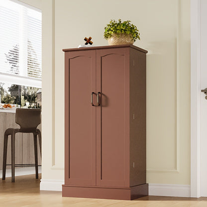 47 Inch Freestanding Pantry Cabinet with Adjustable Shelves - Kitchen Storage Cabinet Buffet Sideboard for Dining Room and Living Room