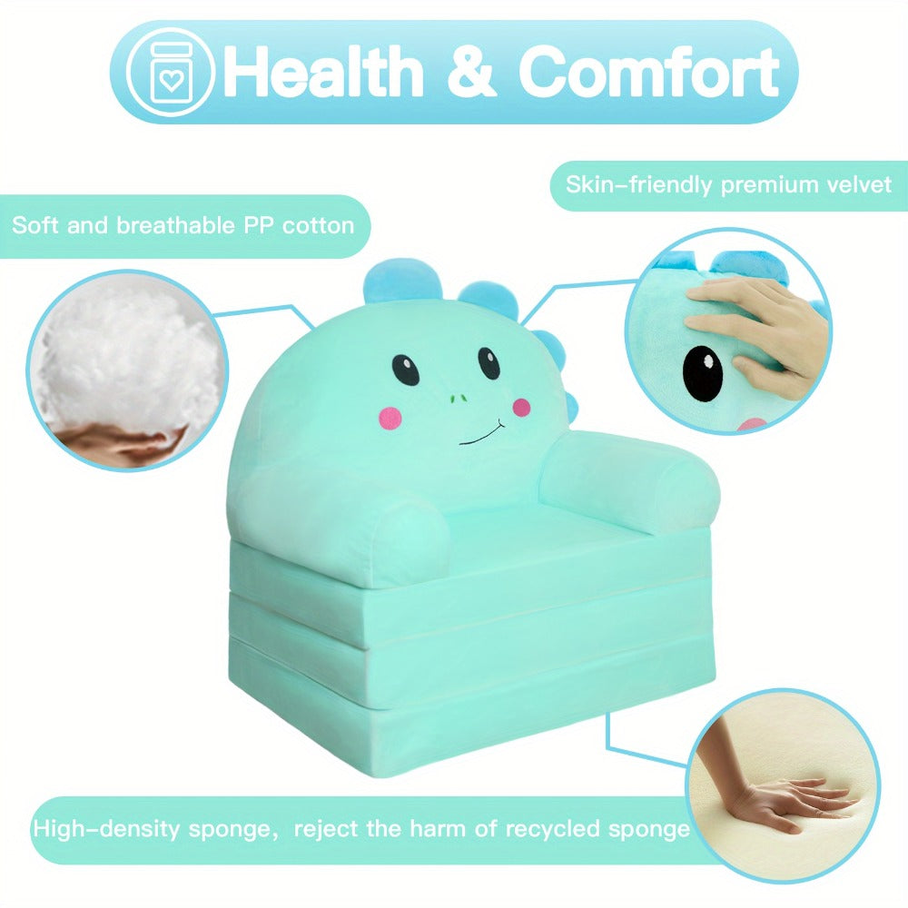 Foldable Couch, a Velvet 2-In-1 Convertible Sofa for Toddlers, Cozy Chair for Reading And Napping, Suitable for Both Boys And Girls