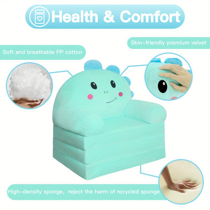 Foldable Couch, a Velvet 2-In-1 Convertible Sofa for Toddlers, Cozy Chair for Reading And Napping, Suitable for Both Boys And Girls