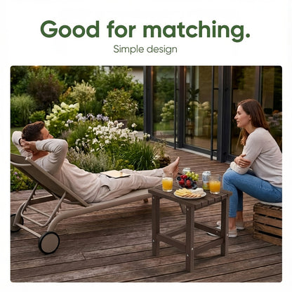 Adirondack Square Side Table HDPE Weather Resistant Outdoor End Table for Patio Backyard Pool Beach Easy Maintenance 5 Colors