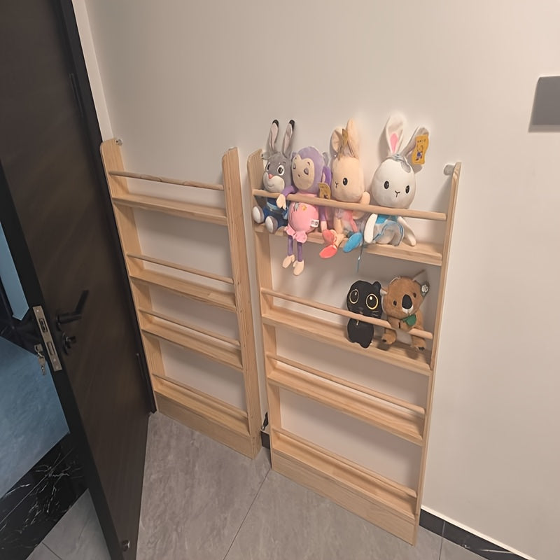 Creative Design, Ultra-Narrow Solid Wood Bookshelf, Bookcase, No Paint And Zero Formaldehyde, Wall-Mounted Bookshelf, Over-The-Door Bookshelf, Multi-Layer Shelf, Space-Saving