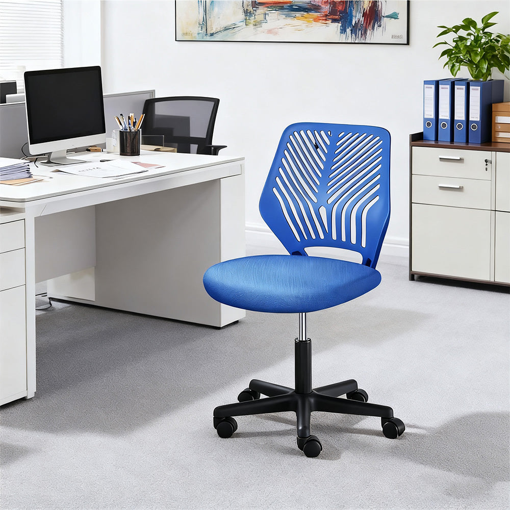 Costoffs Ergonomic Office Chair Armless Height Adjustable Swivel Task Chair with Lumbar Support for Home and Study, 300lb Weight Capacity, Black/Turquoise/Dark Gray/Rose red/Purple/Green/Blue, Christmas Gift