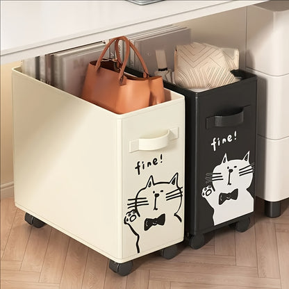 Multi-Functional Under-Desk Rolling Storage Cart with Wheels – Space-Saving Office Organizer, White & Black Options, Includes Removable Storage Frame for Kitchen, Dorm, and Apartment Use, Dorm Room Organizer, Spacesaving Design, Wheeled Base