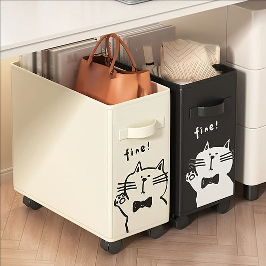 Multi-Functional Under-Desk Rolling Storage Cart with Wheels – Space-Saving Office Organizer, White & Black Options, Includes Removable Storage Frame for Kitchen, Dorm, and Apartment Use, Dorm Room Organizer, Spacesaving Design, Wheeled Base