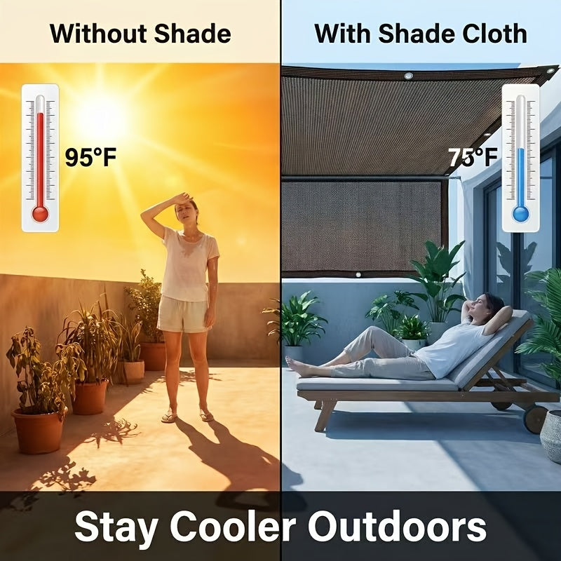 90% UV Blocking Outdoor Shade Fabric for Patios, Backyards, Gardens, Pergolas, And Fences, Privacy Screen, Easy Installation, Available in 4 Sizes