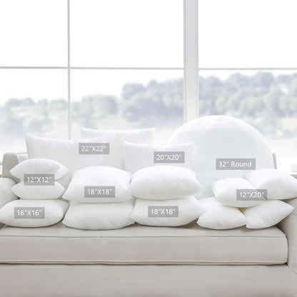 [Outdoor Patio Pillows] Set Of 4/6 Outdoor Patio Throw Pillow Inserts, 16*16, 18*18, 20*20in Square Decorative Pillow Forms, Hypoallergenic Microfiber Fill, Weather Resistant, OEKO- For Garden, Porch, Backyard Furniture