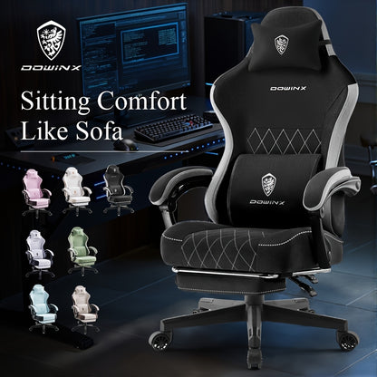 New Big & Tall Breathable Fabric Adult Gaming Chair With Pocketed Spring Cushion & Massage Lumbar Support - Ergonomic High Back Office Chair With Adjustable Headrest/Footrest, 300LBS Weight Capacity, Black, Gray, White, Green And 7 Other Colors