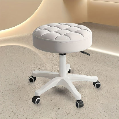 Salon Stool Chair with Super Soft Cushion, 360° Swivel & Height Adjustable – Upgraded Rolling Stool for Salon, Spa, Tattoo, Medical & Home Office, White, Gray, Black