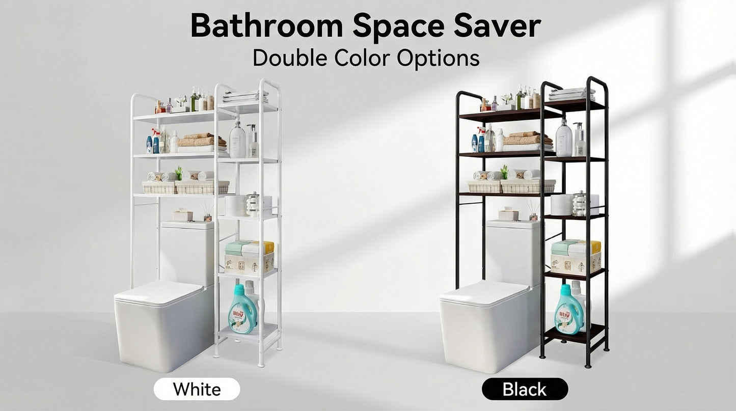 Freestanding Over The Toilet Storage Shelf | Space-Saving Multifunctional Rack in, Artificial Board Material, Casual Style by SUOERNUO