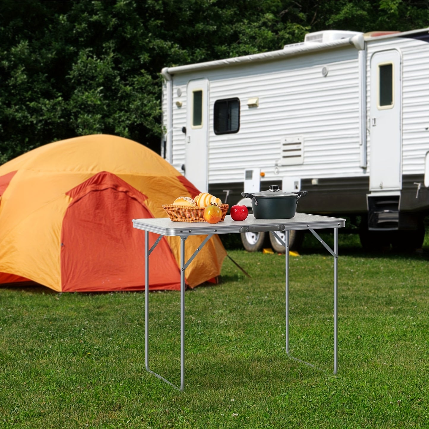 1pc Foldable Portable Table for Yard, Camping, And Family Gatherings (white)