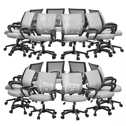 Mesh Office Home Chair, Mid Back Ergonomic Rolling Swivel Chair with Padded Seat and Armrest