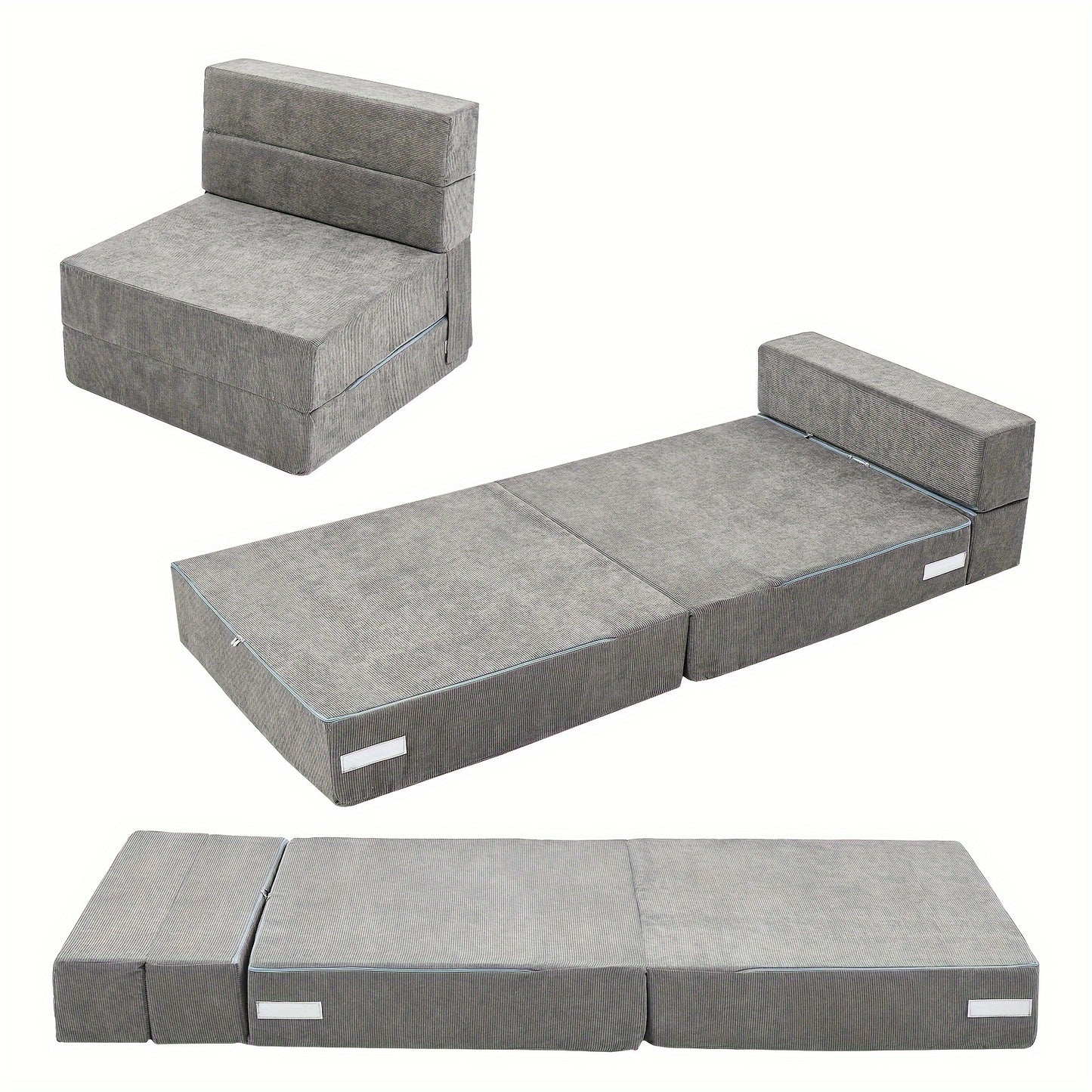 LILYPELLE Tri-Fold Sponge Mattress, Portable Folding Mattress, Convertible Chair Floor Sofa and Sleeping Mattress, Suitable for Floor, Camping, 63"×25.6"×6