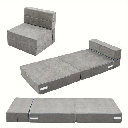 LILYPELLE Tri-Fold Sponge Mattress, Portable Folding Mattress, Convertible Chair Floor Sofa and Sleeping Mattress, Suitable for Floor, Camping, 63"×25.6"×6