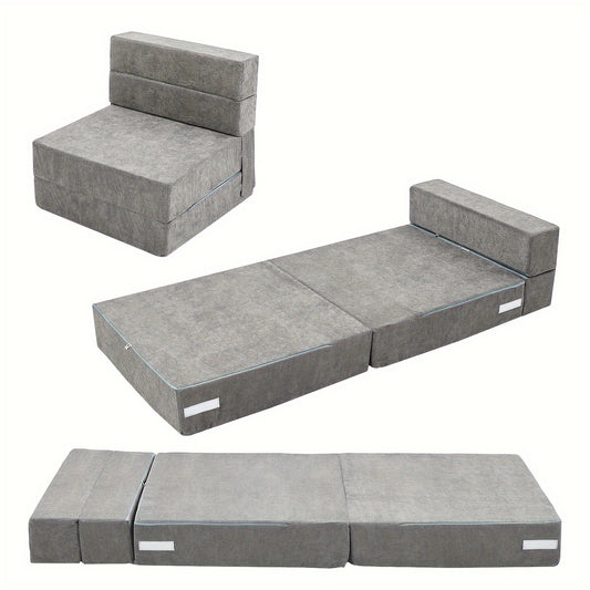 LILYPELLE Tri-Fold Sponge Mattress, Portable Folding Mattress, Convertible Chair Floor Sofa and Sleeping Mattress, Suitable for Floor, Camping, 63"×25.6"×6