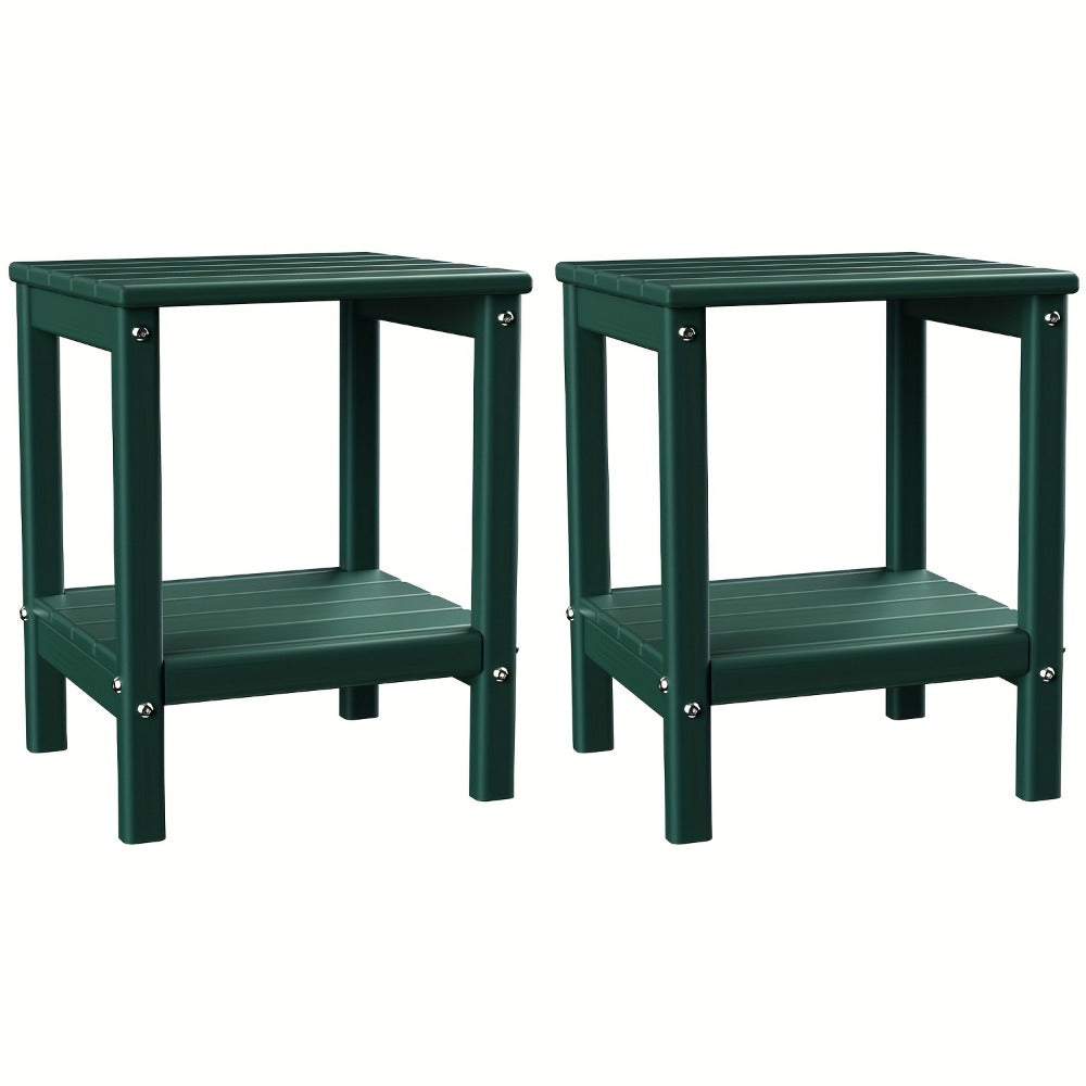 HDPE Adirondack Side Table Outdoor – Weather Resistant Rectangular End Table 15"x14"x18" for Adirondack Chair, Patio, Pool, Garden & Camping – 9 Colors, 1/2/4 Pack