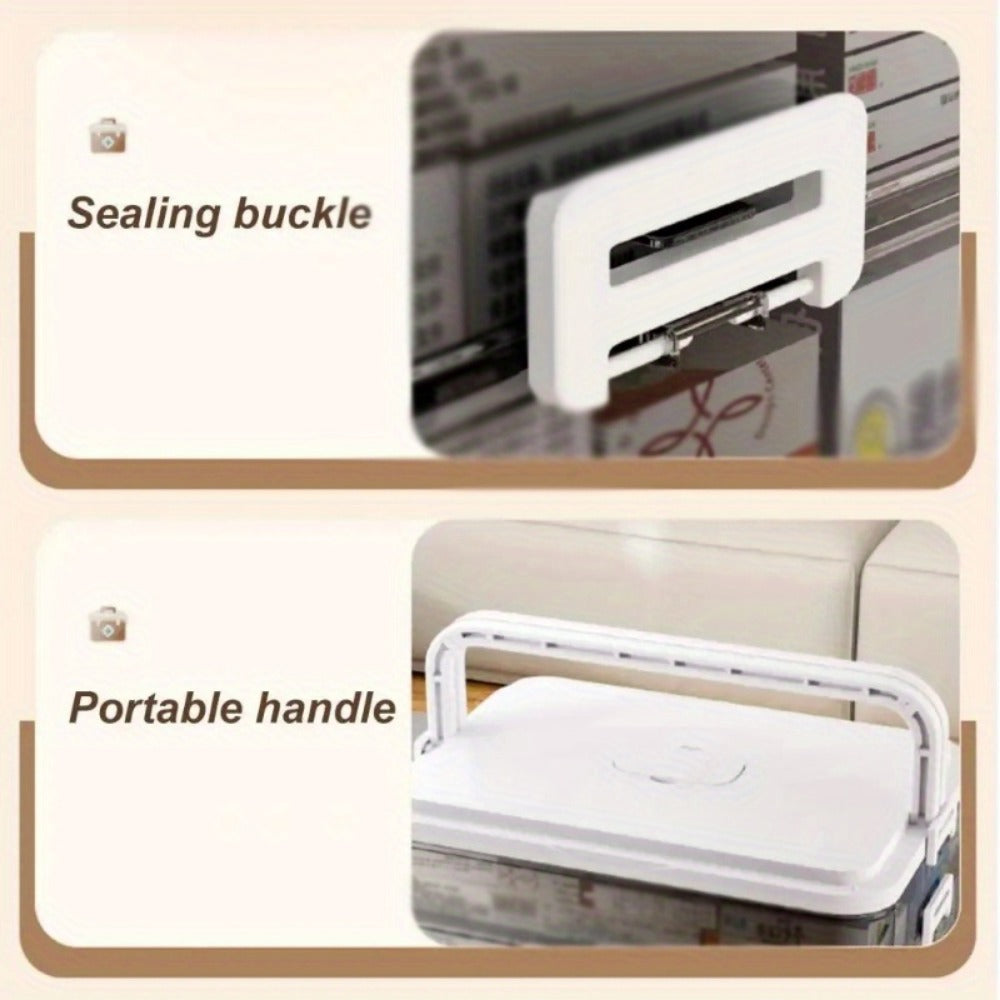 Medicine Storage Box Multi-Layer Large Capacity with Portable Pill Box, Adjustable Dividers, Moisture-Proof Cover & Safety Handle, Home Bathroom Travel Pill Organizer for Vitamins and Supplements (White)