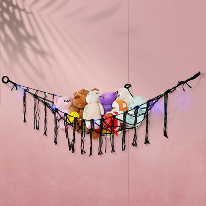 A Plush Toy Storage Hammock With Built-In Lighting, Ideal For Storing Unused Plush Toys And Indoor Items, As Well As Small Accessories For Halloween, Christmas, Easter, And Thanksgiving.