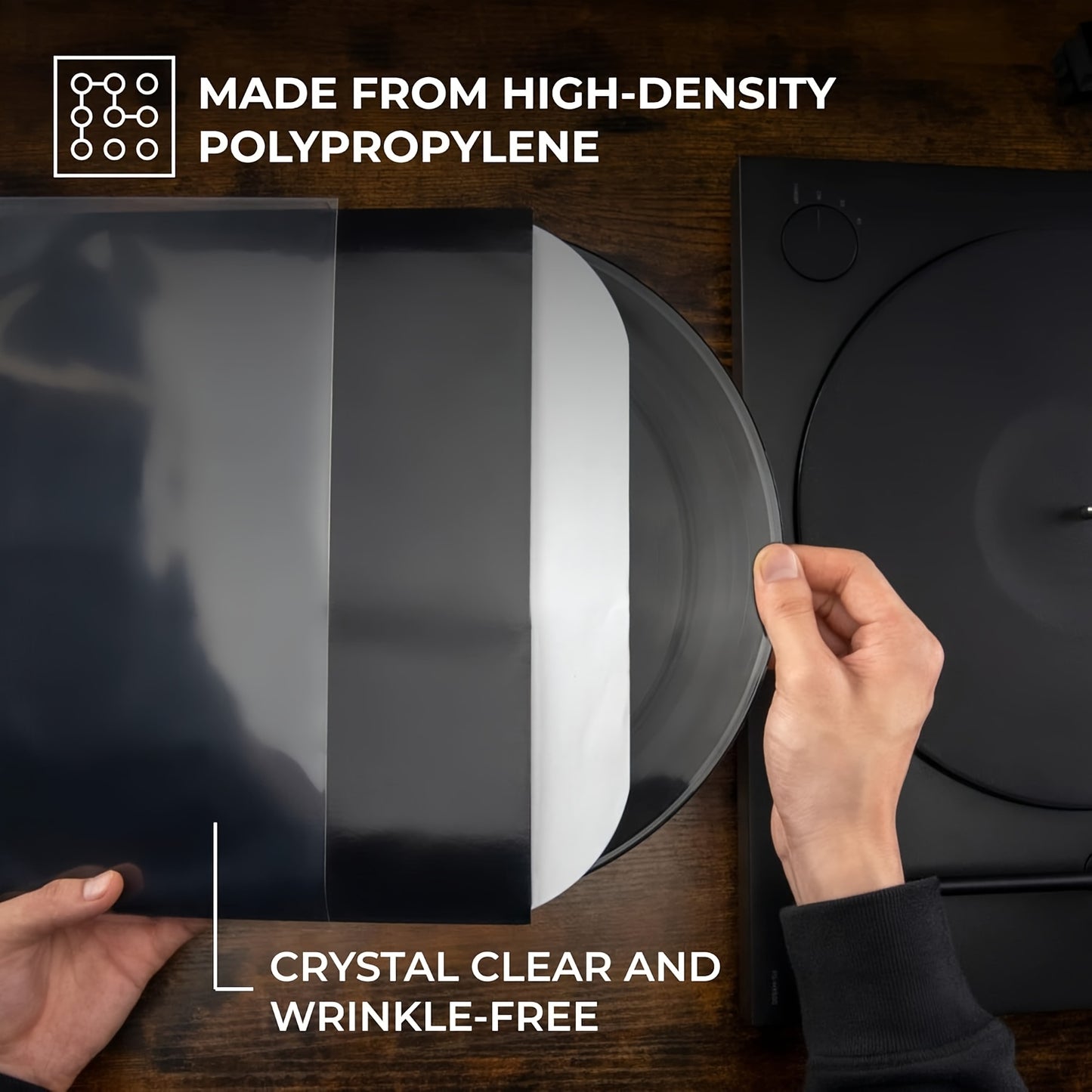 100/50/25pcs 12In LP Crystal Vinyl Record Outer Sleeves for Album Covers - 3 Mil Archival-Grade, 12.75"X12.75", Perfect Fit for Single/Double Lps & Gatefolds