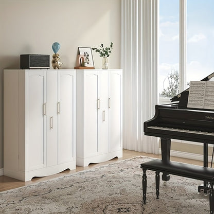 Kitchen Pantry Cabinet 47 Inch with Drawer Adjustable Shelves Buffet Sideboard Cupboard Storage Cabinet for Kitchen Living Room White Black Brown Grey