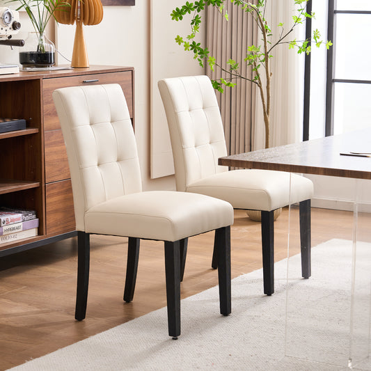 Set of 2 Faux PU Leather Upholstered Dining Chairs for Home Kitchen Living Room- Dining Room Chairs Dining Side Chairs