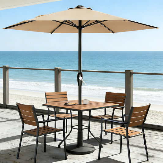 [UV Protection] 7.5' Umbrella Outdoor Patio, Pool Market Umbrella W/ 6 Fiberglass Ribs, Table Umbrella With Crank UV Protection For Porch, Deck, Yard, Garden