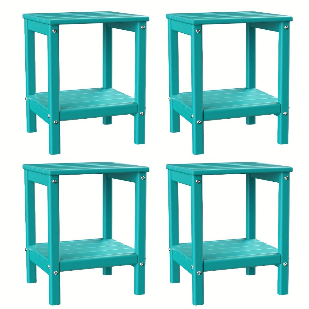 HDPE Adirondack Side Table Outdoor – Weather Resistant Rectangular End Table 15"x14"x18" for Adirondack Chair, Patio, Pool, Garden & Camping – 9 Colors, 1/2/4 Pack