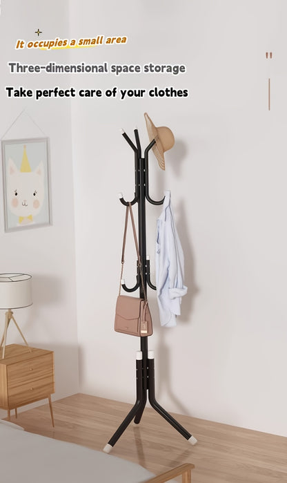 Metal Coat Rack, Free Standing Clothes Stand for Office, Entryway, Hallway, Living Room, Bedroom, Home, Dorm - Durable Storage Organizer for Shirts, Hats, Coats, Bags, Scarves