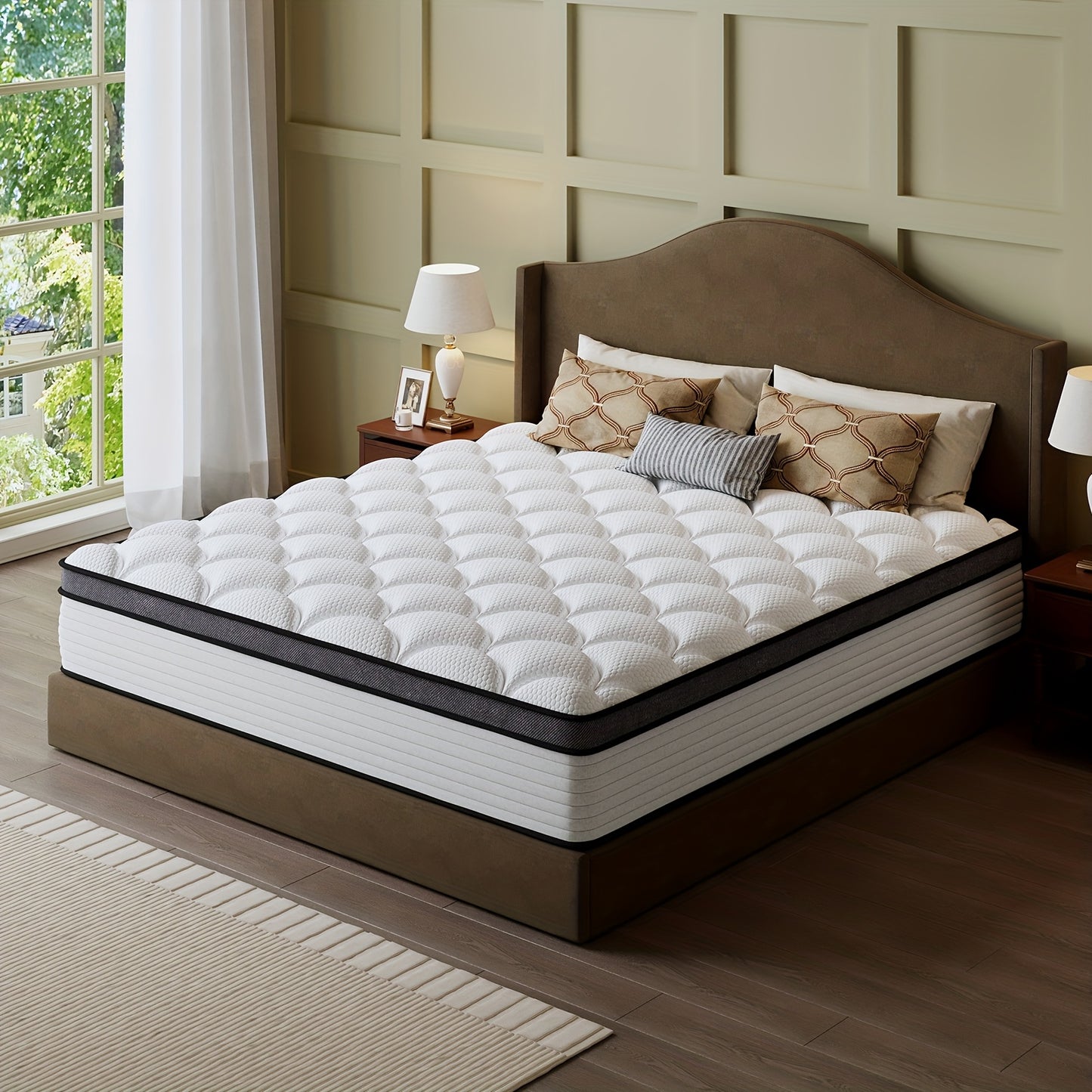 Queen Size Mattress | Independent Pocket Coil & Memory Foam | Boxed Compressed Delivery 10/12/14 Inches Twin, Full, Queen, King