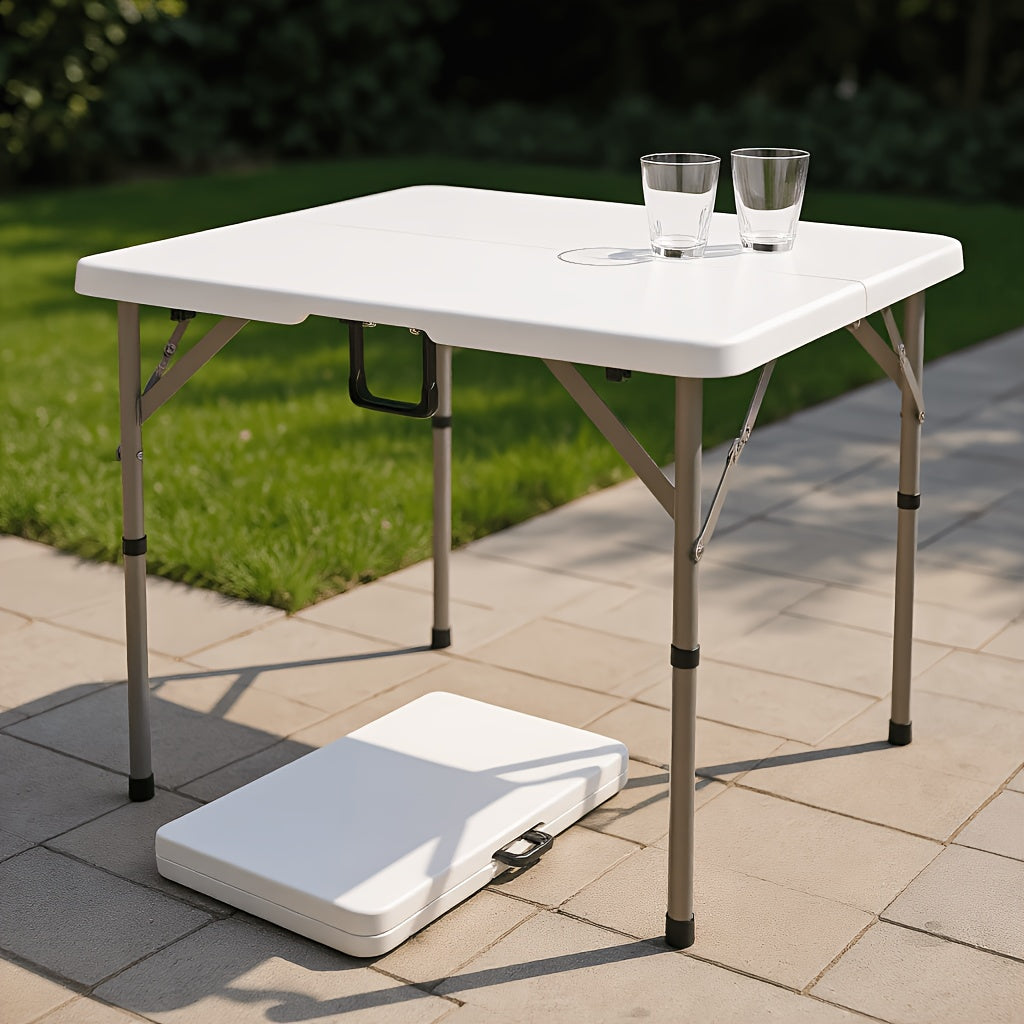 2.5/4/6FT Folding Table, 6 Foot Folding Table Heavy Duty, Portable Plastic Folding Table with Handle, Fold in Half Table for Indoor Outdoor Use, Fold Up Table for Camping Dining Party Picnic Events