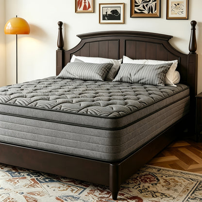 [Hybrid Mattress] 10in/12in/14in Hybrid Mattress, Twin Full Queen King, Gel Memory Foam Pocket Spring Mattress, Medium Firm With Lumbar Support, Ultra Quiet Motion Isolation, Fiberglass Free & Deep Sleep Support, Mattress In A Box For Home & Hotel All Age