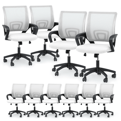 Mesh Office Home Chair, Mid Back Ergonomic Rolling Swivel Chair with Padded Seat and Armrest
