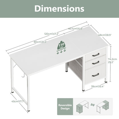 Fabric Computer Desk, Writing and Study Desk for Work, Display, and Everyday Use detail image - detail view 11