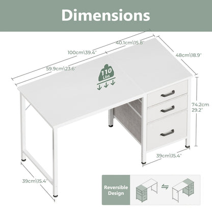 Fabric Computer Desk, Writing and Study Desk for Work, Display, and Everyday Use detail image - detail view 4