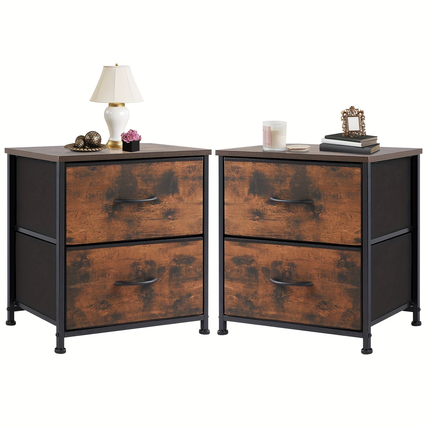 Nightstand shown in the 2 Pack-Rust option