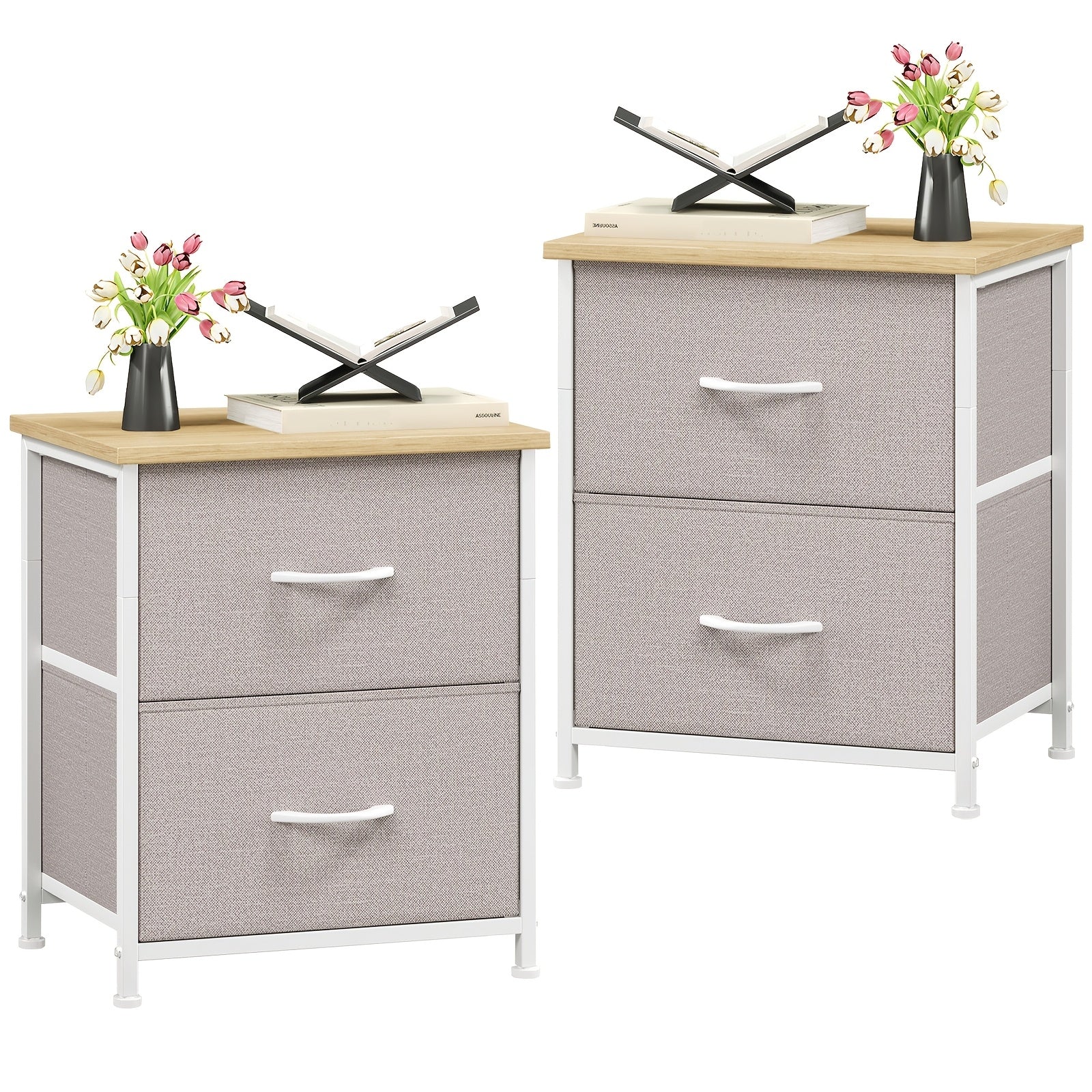 Nightstand shown in the Ash Gray, 2pcs option