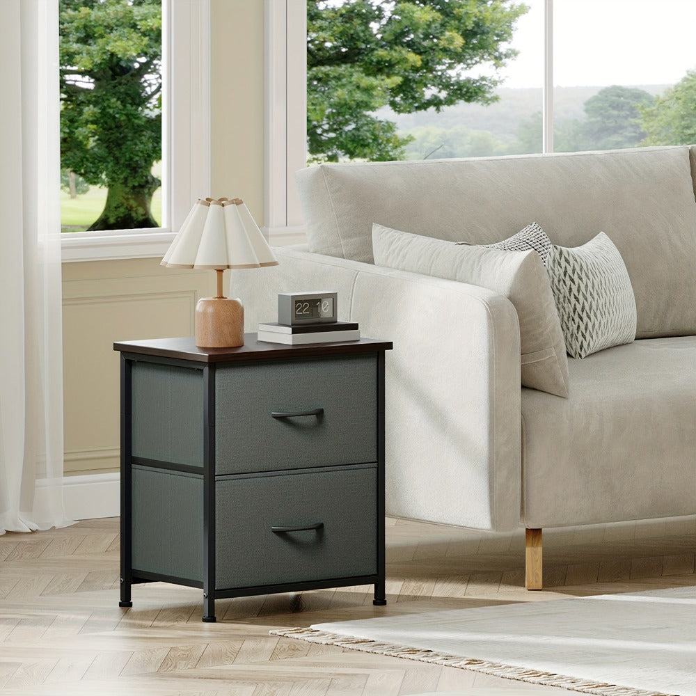 Fabric Nightstand with Multiple Color Options, Bedside Table for Bedroom detail image