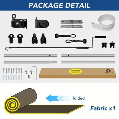 Fabric Outdoor Patio Roller Shade with Multiple Color Options and Added Privacy detail image - detail view 12