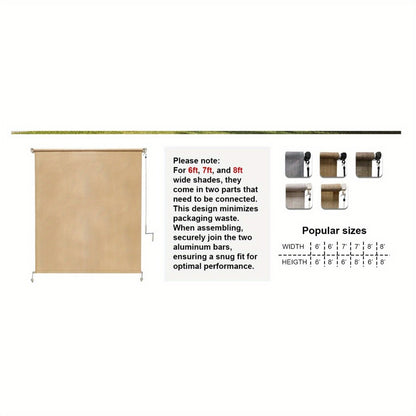 Fabric Outdoor Patio Roller Shade with Multiple Color Options and Added Privacy detail image - detail view 13