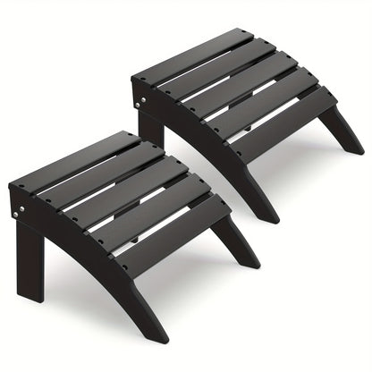 [Portable & Durable] Adirondack Ottoman 1pc/2pcs, HDPE Footrest For Outdoor Chairs, All-Weather Plastic Footstool For Deck, Patio, Poolside, Backyard - 19.7 Inch Wide, Portable & Durable & Lightweight