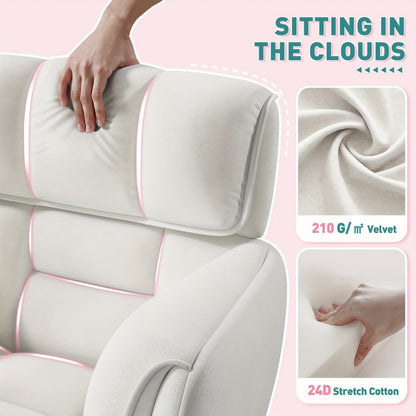Faux Leather Accent Chair with Adjustable Height for Living Room detail image - detail view 12