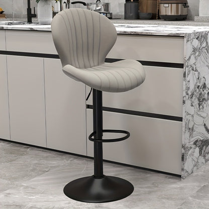 Faux Leather Bar Stool with 360° Swivel for Comfortable Everyday Seating detail image - detail view 5