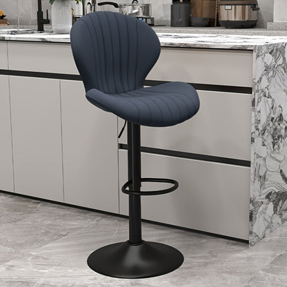 Faux Leather Bar Stool with 360° Swivel for Comfortable Everyday Seating detail image - detail view 7