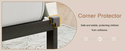Faux Leather Bed Frame, Bedroom Platform Bed for Bedroom Comfort and Support detail image - detail view 14