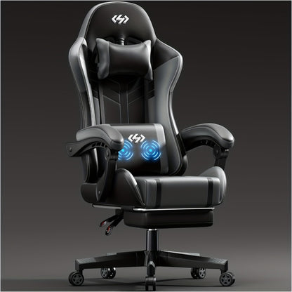 Faux Leather Gaming Chair, Reclining Computer Chair for Home Office detail image - detail view 19