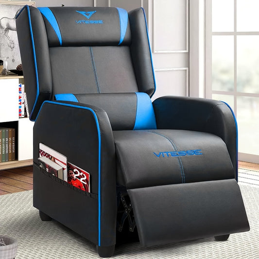 Gaming Recliner Chair, Racing Style - Ergonomic Faux Leather Lounge Sofa with Open Back shown in the main product view