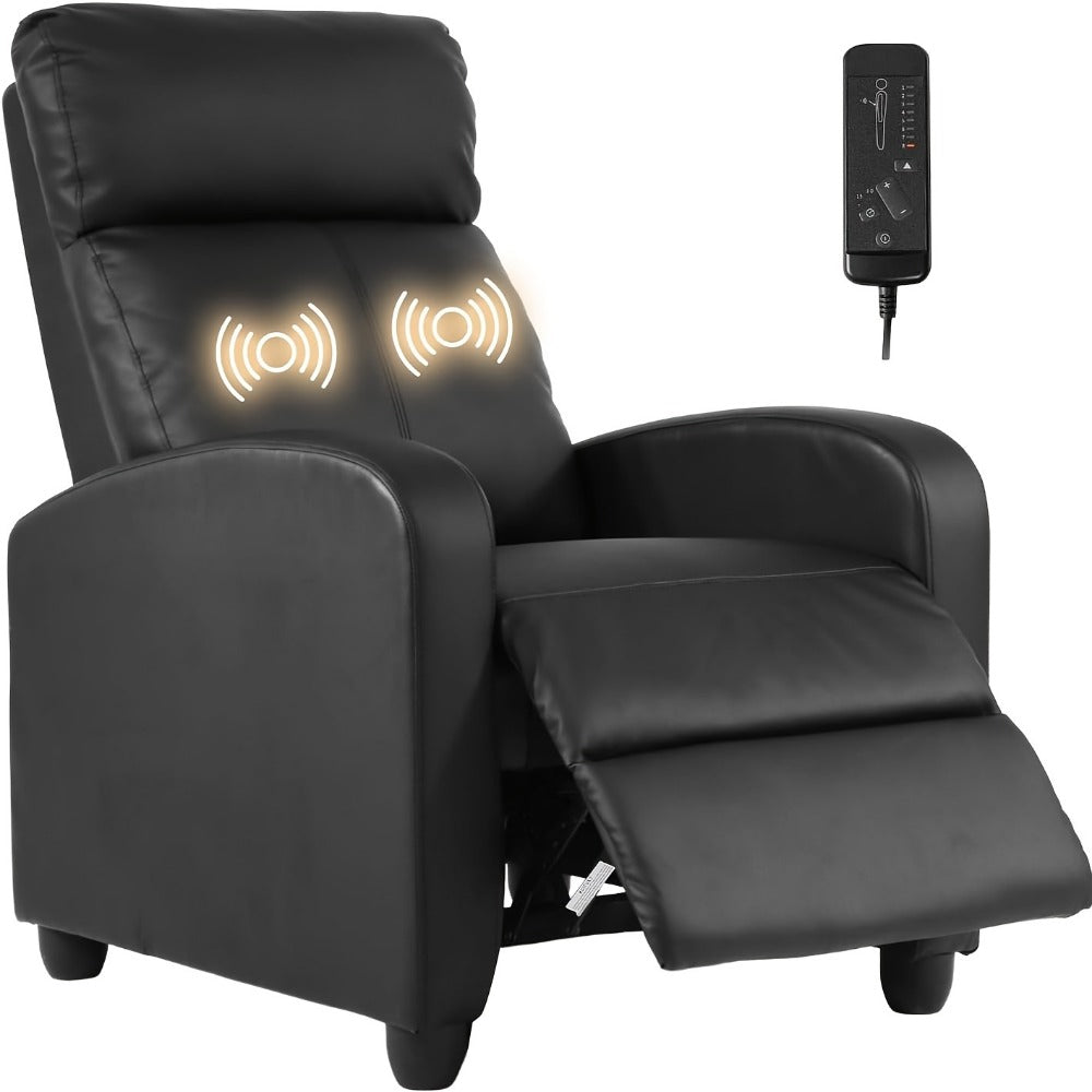Faux Leather Recliner Chair with Footrest and Fold-Out Lounger detail image