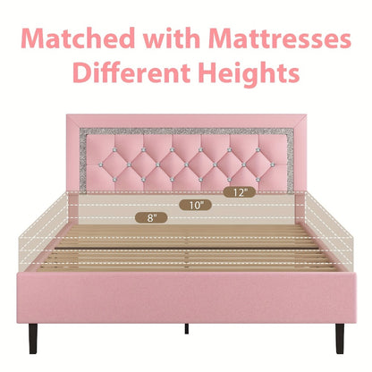 Faux Leather Twin Bed Frame with Solid Wood Construction for Bedroom Comfort and Support detail image - detail view 14